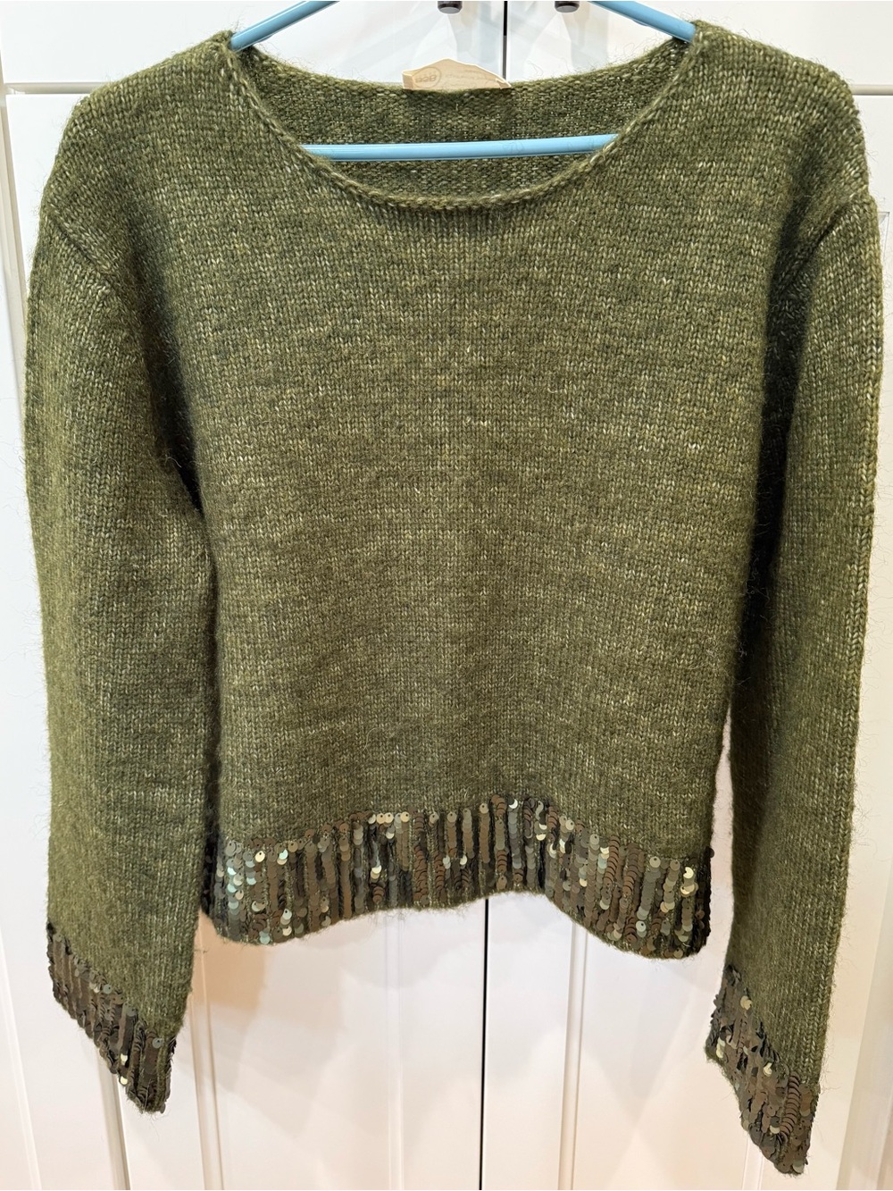 Chunky Sweater With Sequin Trim size Small Purchased in Mykonos